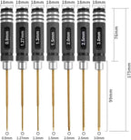 Juego de destornilladores hexagonales con revestimiento de titanio RC profesional, 7 piezas de precisión Allen hexagonal (0.035-0.118 in) para coche RC, dron, helicóptero, kit de herramientas