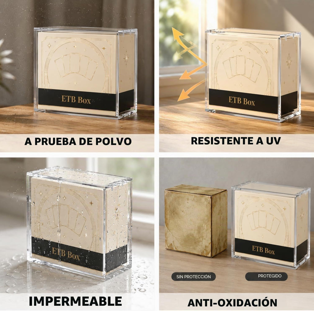 Paquete de 3 fundas protectoras de acrílico ETB, protector de caja Elite Trainer, impermeable, resistente a los arañazos, apilable con acrílico de 0.315 in de grosor, tapa magnética
