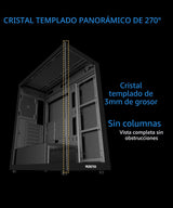 MUSETEX Carcasa ATX para PC, 7 ventiladores PWM ARGB preinstalados,...