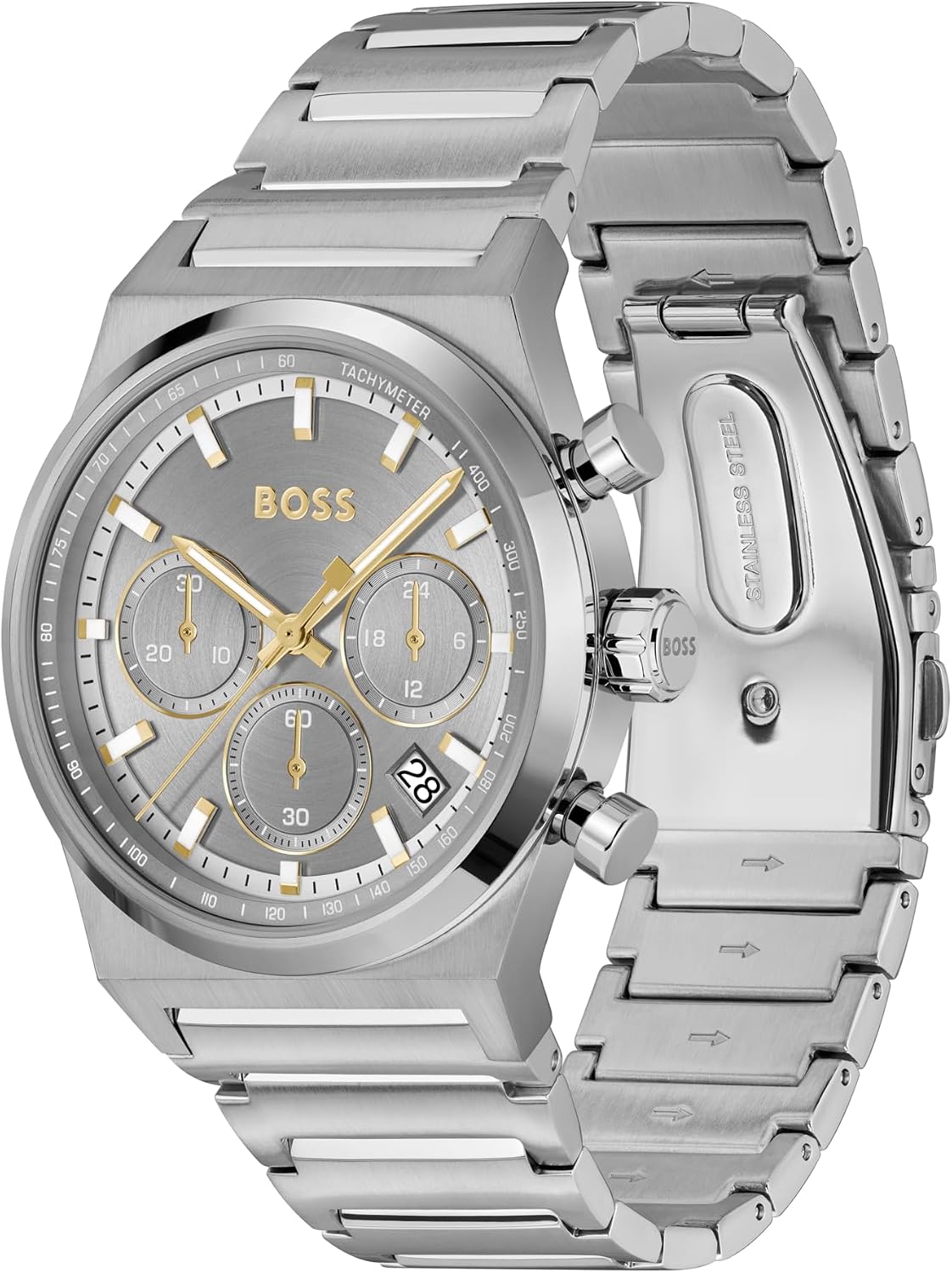 BOSS Candor - Reloj cronógrafo para hombre, movimiento de cuarzo, función de cronómetro, resistente al agua hasta 164.0 ft, 5ATM, regalo para él
