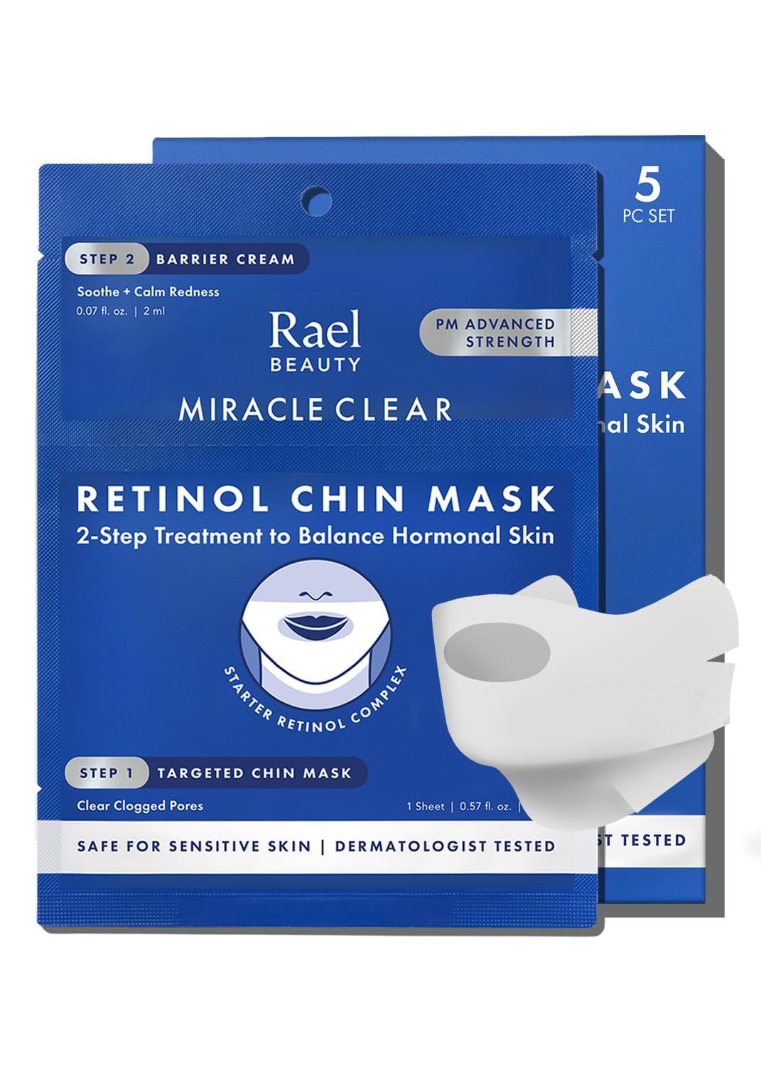 Rael Máscara de Barbilla de Retinol con Crema Barrera Miracle Clear...
