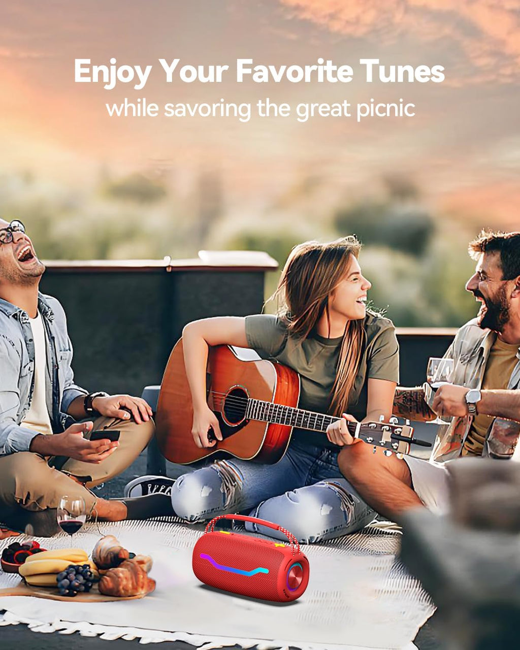 Altavoz Bluetooth portátil con luz, máquina de karaoke impermeable para adultos y niños, sonido fuerte y graves profundos, hasta 8 horas de reproducción, compatible con Bluetooth/AUX/USB para el hogar, fiesta, al aire libre y viajes