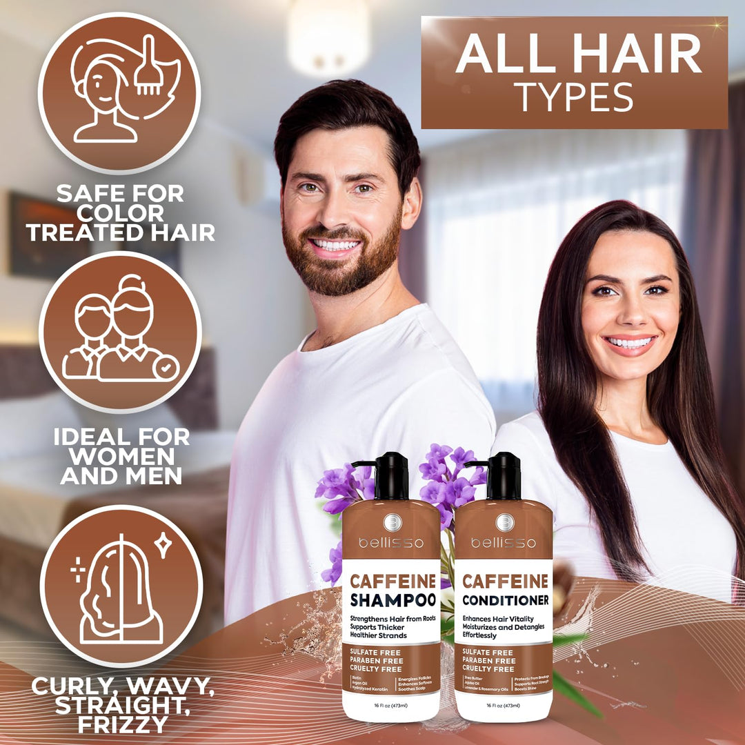 Set de Champú y Acondicionador de Cafeína - Productos Voluminizante...