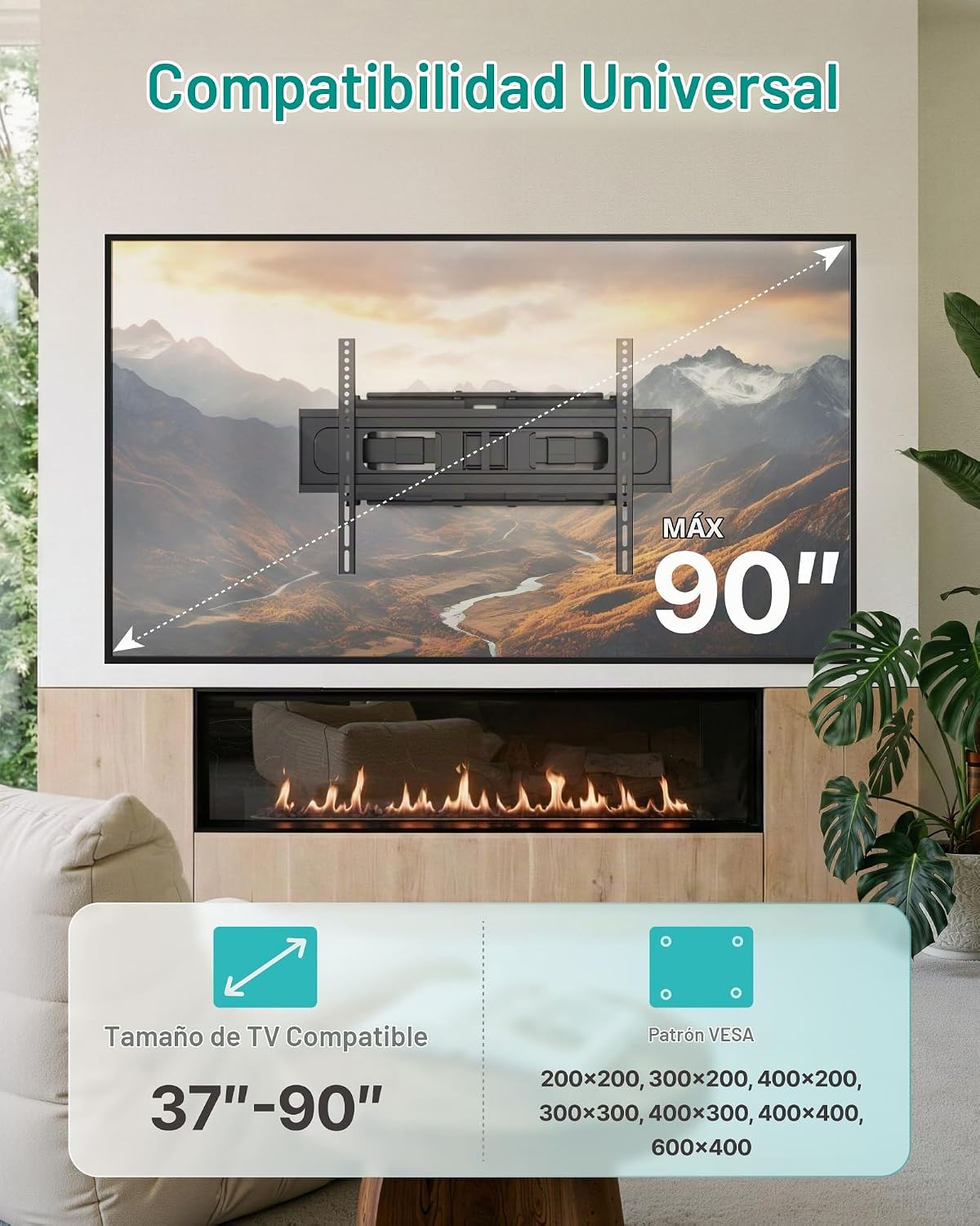 Soporte de pared para TV de movimiento completo para televisores de