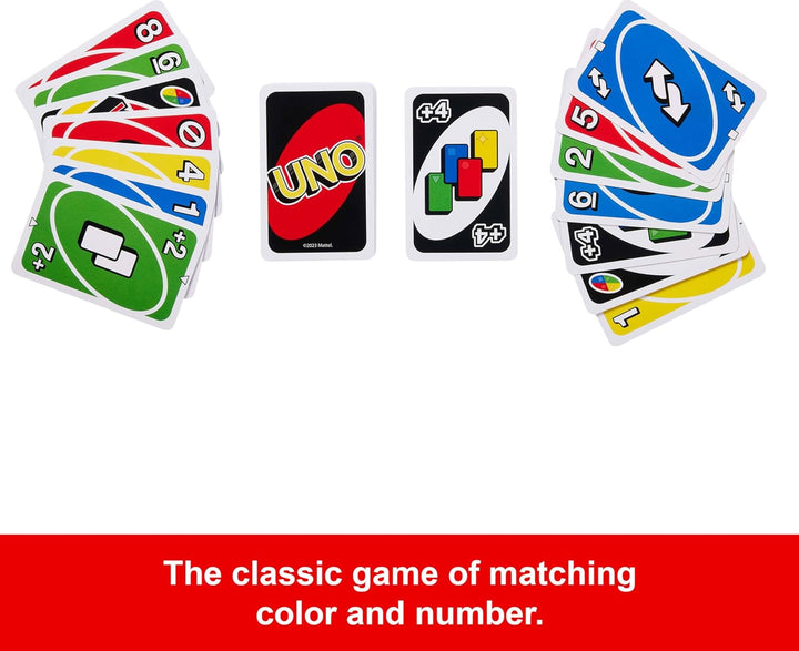 Mattel Games UNO Juego de cartas de emparejar color y