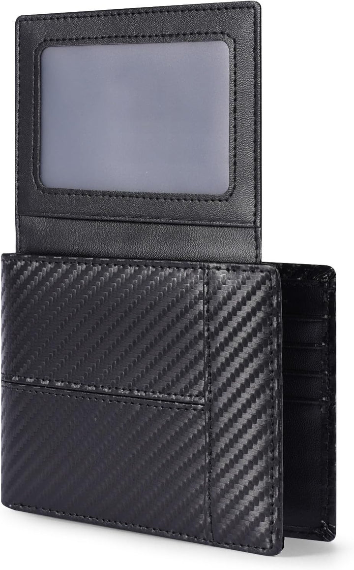 Swallowmall Billetera de cuero para hombre, carteras plegables para...