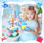 INNOCHEER - Juego de fiesta de té para niñas pequeñas de 3, 4, 5, 6, 7, 8