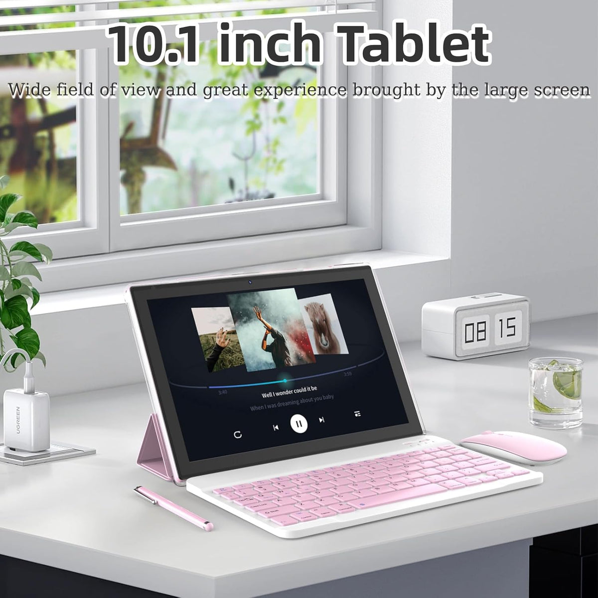 Tablet Android 15 de 10 pulgadas, tabletas 2 en 1 con teclado\/rató...