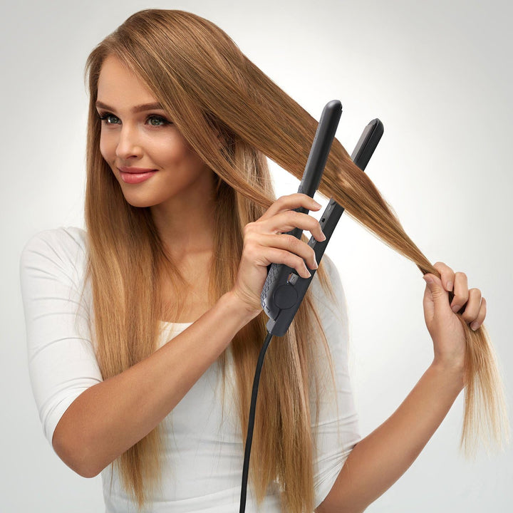 HerStyler Superstyler - Plancha plana y rizadora grande, color negro