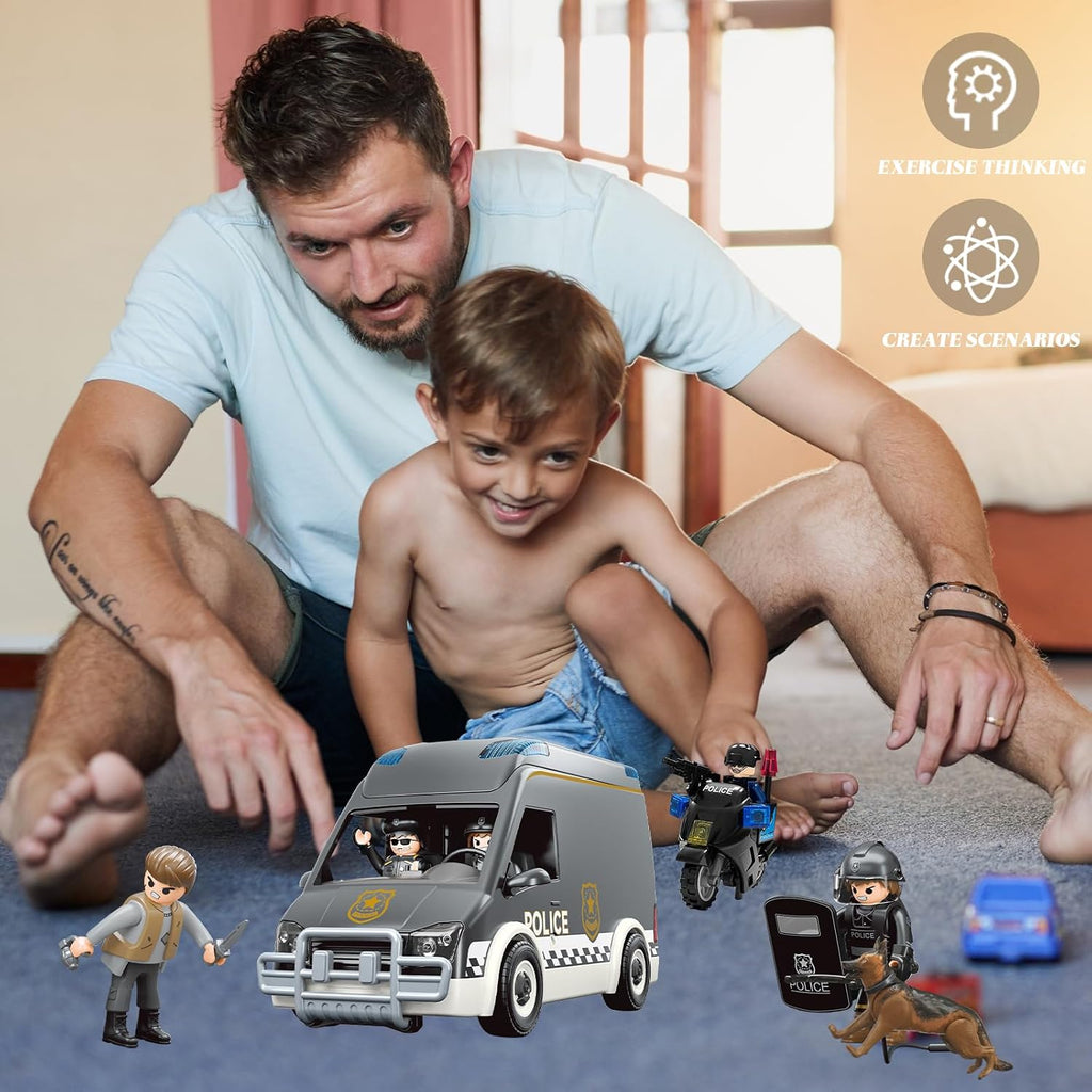 Camión de juguete de coche de policía para niños de 3 a 8 años, autos de juguete grandes con luces y sonidos, vehículos de emergencia para niños pequeños, juego de rol de aplicación de la ley, juguetes para niños de 3, 4, 5, 6, 7, 8, 9, 10, 11, 12