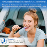 Navona 50 cepillos de dientes desechables con pasta dental incorpor...
