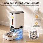 Comedero Automático para Gatos 7L, Dispensador de Comida 9 Comidas/Día para Gatos y Perros Pequeños