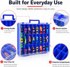 Organizador de juguetes de almacenamiento compatible con Hot Wheels Car, contenedor para coches de fósforos, mini juguetes, muñecas pequeñas, caja de transporte de doble cara para autos