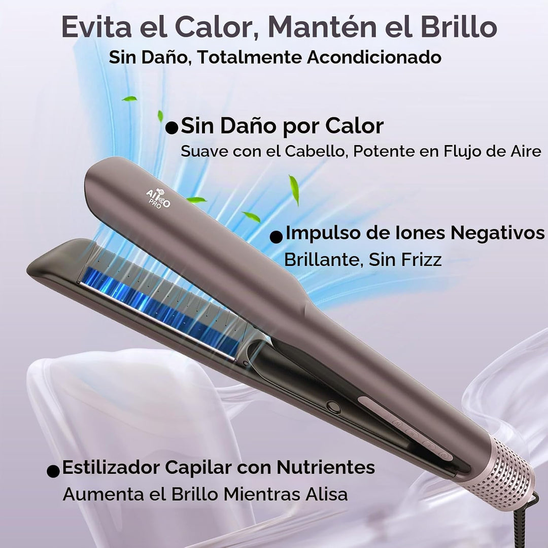 AirGlide - Plancha y secadora de cabello húmedo a seco 2 en 1 con f...