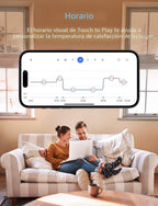 meross Termostato inteligente para zócalos eléctricos y calentadores de pared, compatible con HomeKit, Alexa y Google Home, Termostato programable Wi-Fi de 120V-240V con fácil instalación, ahorro de