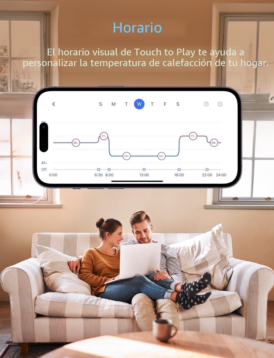 meross Termostato inteligente para zócalos eléctricos y calentadores de pared, compatible con HomeKit, Alexa y Google Home, Termostato programable Wi-Fi de 120V-240V con fácil instalación, ahorro de
