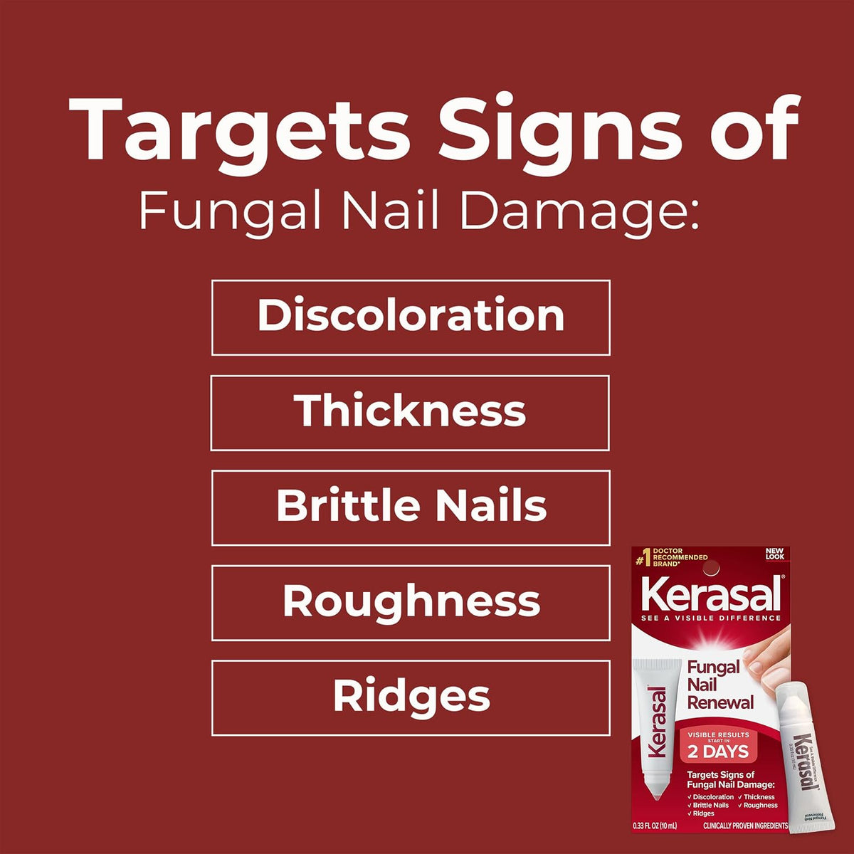 Kerasal Reparación de uñas con hongos extra fuerte, reparación rest...