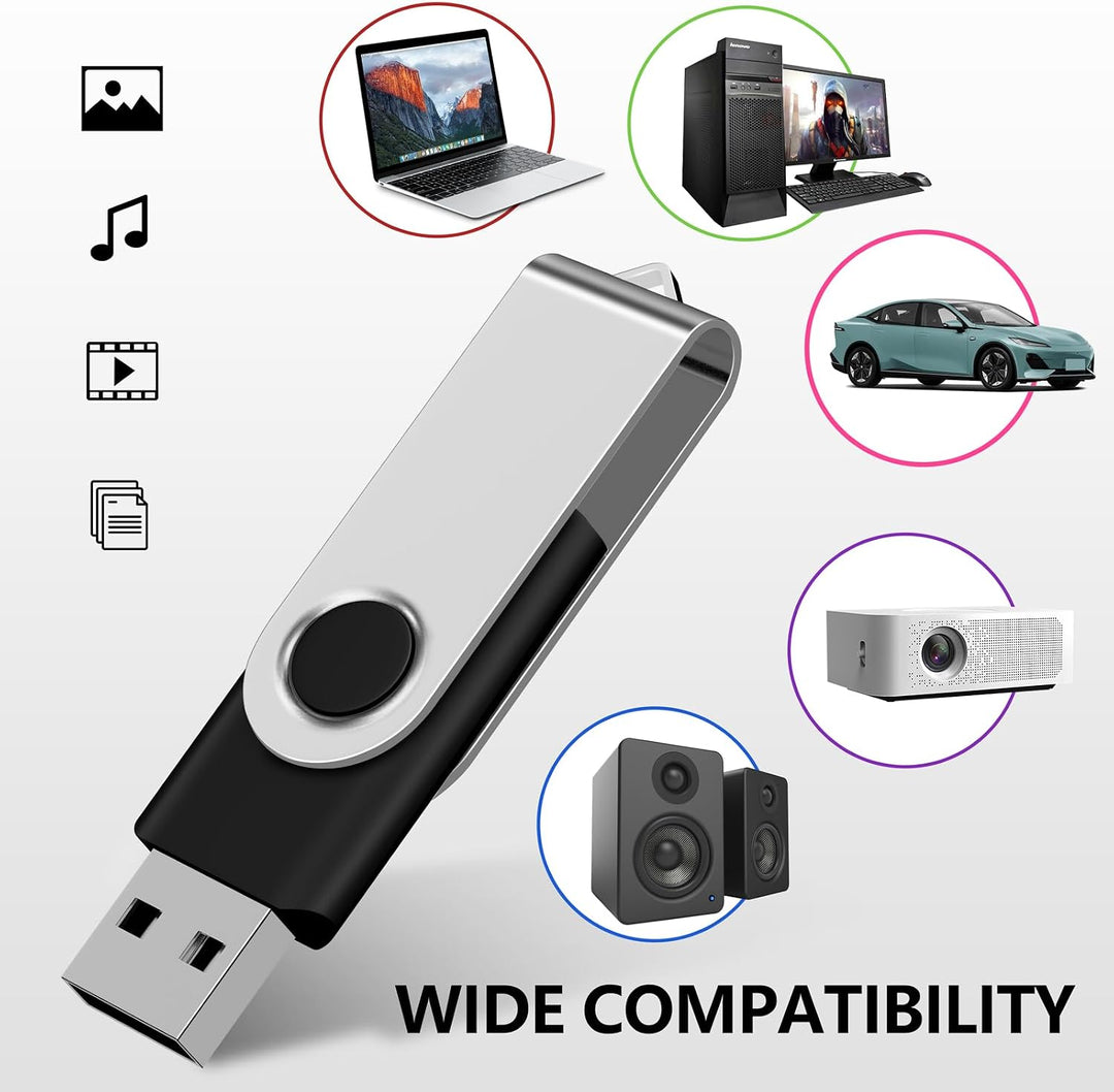 AreTop Unidad flash de 32 GB, paquete de 10 unidades USB, llavero p...