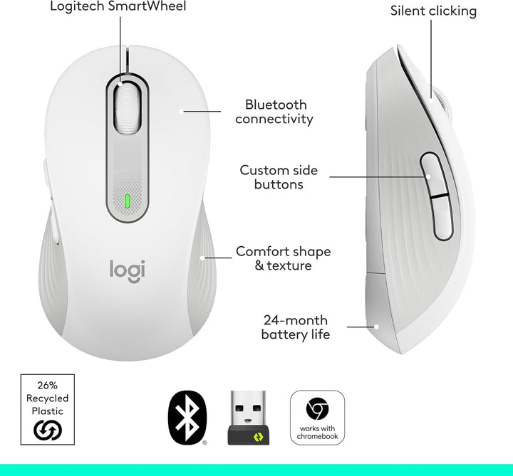Ratón inalámbrico Logitech Signature M650 - Para manos pequeñas a m...