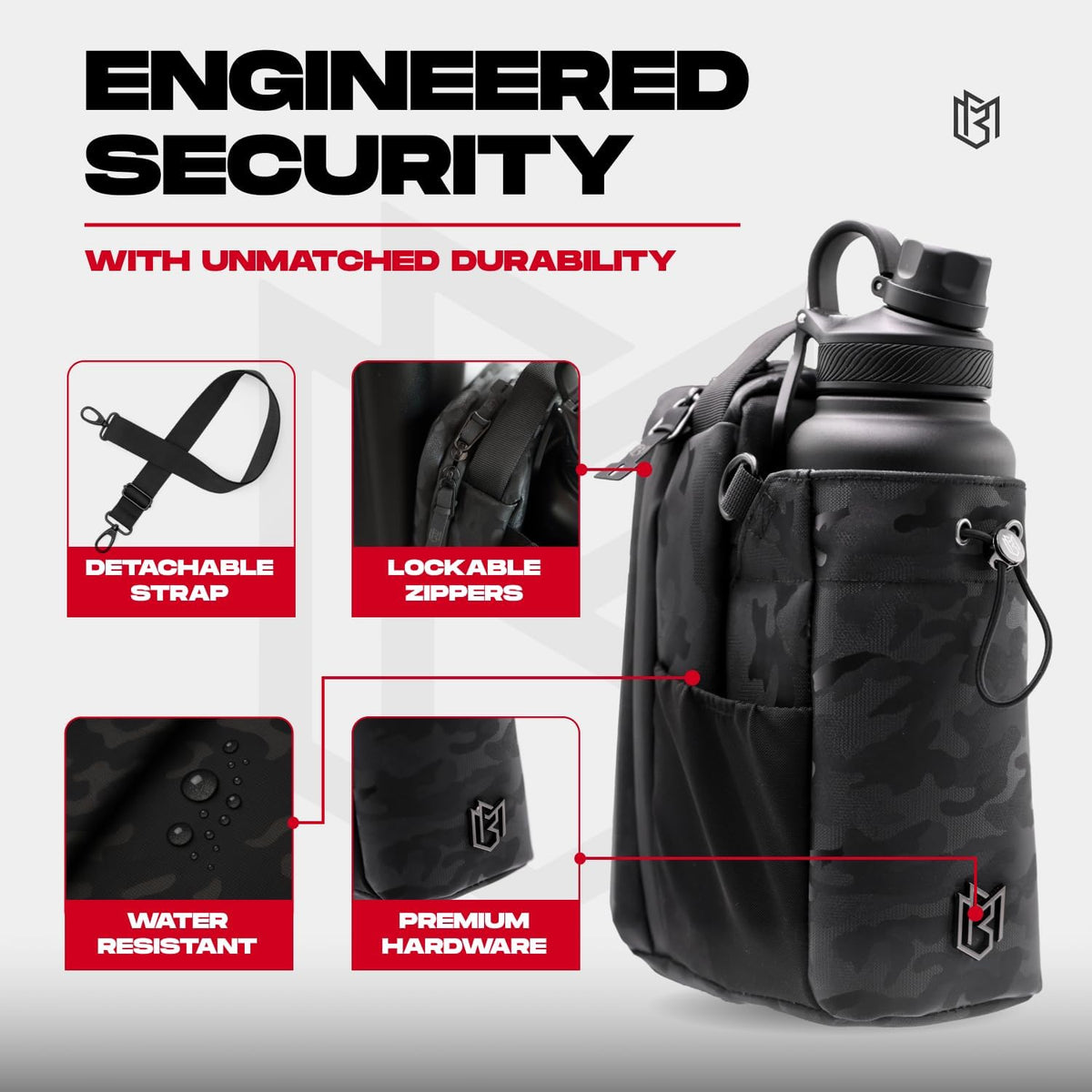 Bolsa Magnética para Botellas y Bandolera para Hombres y Mujeres | Bolsa de Gimnasio para Gimnasio, Viaje, Trabajo y Deportes | Mantenga Sus Artículos Fuera del Sucio Piso del Gimnasio con Fijación