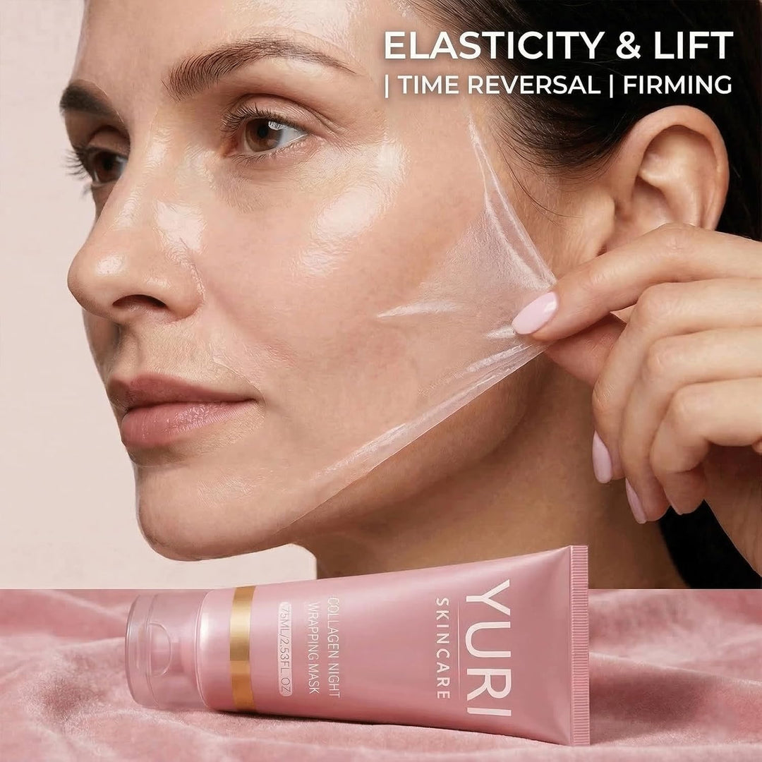 Yuri Skincare Máscara de colágeno, máscara de envoltura nocturna de...