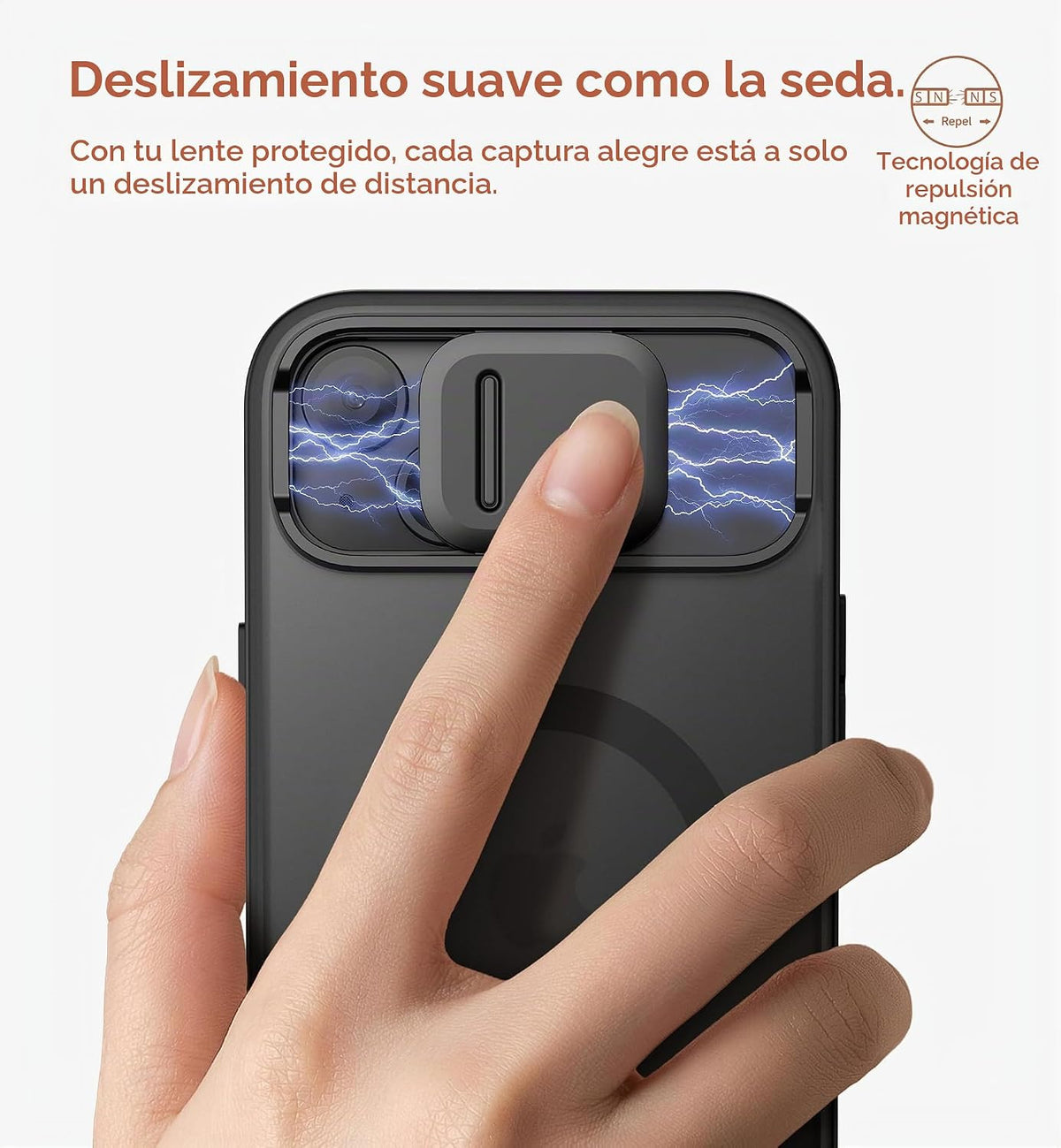 SURITCH Funda para iPhone 15, compatible con MagSafe, soporte integrado y cubierta de cámara y parte trasera translúcida, funda protectora resistente a prueba de golpes de 6.1 pulgadas, color negro