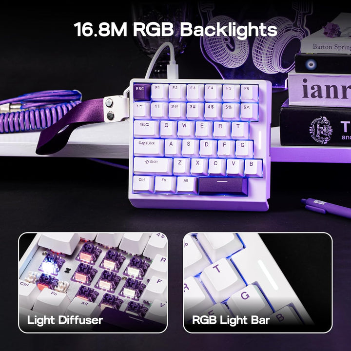 EPOMAKER HE30 Teclado de efecto Hall con una mano, sondeo de 8K y 0...