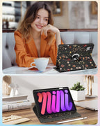 Funda para iPad mini 7ª (A17 Pro)/Mini 6ª de 8.3 pulgadas, flor