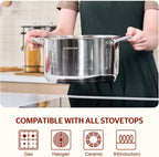 Sunhouse Olla con tapa, olla grande de 7 cuartos de galón para cocinar