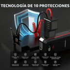 Acmount P100 - Arrancador de auto P100, paquete de batería de arranque de litio de pico de 5000 A para hasta 10.0 L de gas o 8.0 L de motor diésel, paquete de batería portátil de 12 V seguro con