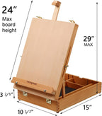 Wooden Tabletop Easel, Beech Wood Sketchbox Desktop Easel