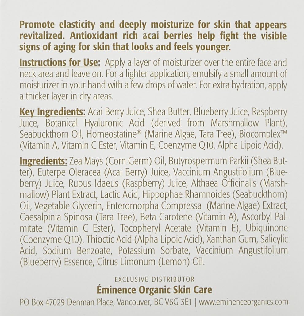 Eminence Hidratante orgánico de Acai para el cuidado de la piel fir...