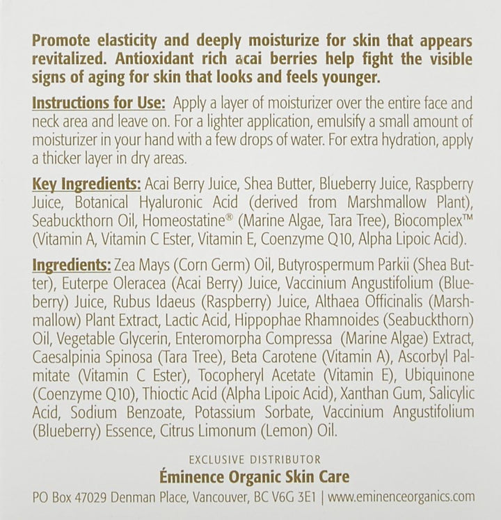 Eminence Hidratante orgánico de Acai para el cuidado de la piel fir...