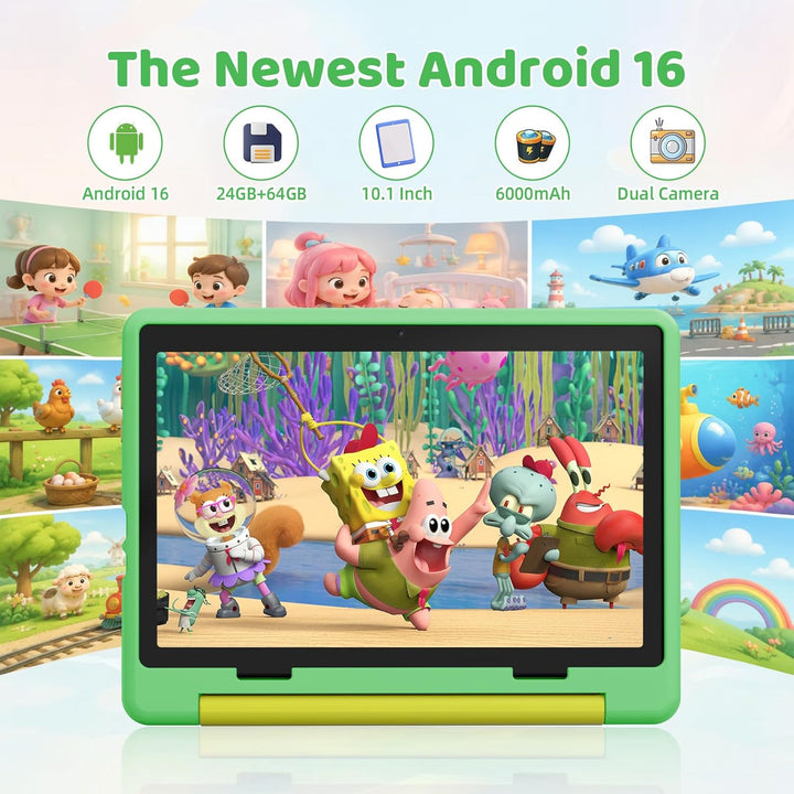 Gleeso Tablet para niños Android 16, 24 GB RAM 64 GB ROM Tablet par...