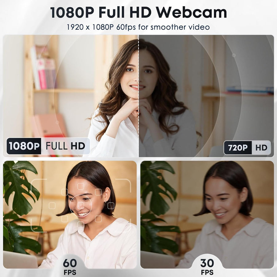 Shcngqio Cámara web HD 1080P con micrófono, cancelación de ruido, c...