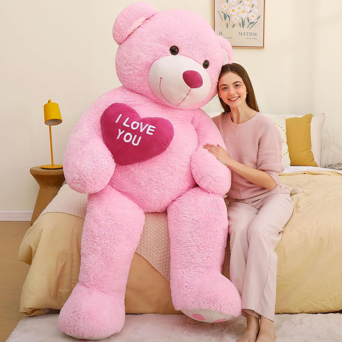 MaoGoLan - Oso de peluche gigante de 6 pies - Corazón rojo