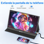 KYY - Monitor portátil para laptop, pantalla de computadora de viaj...