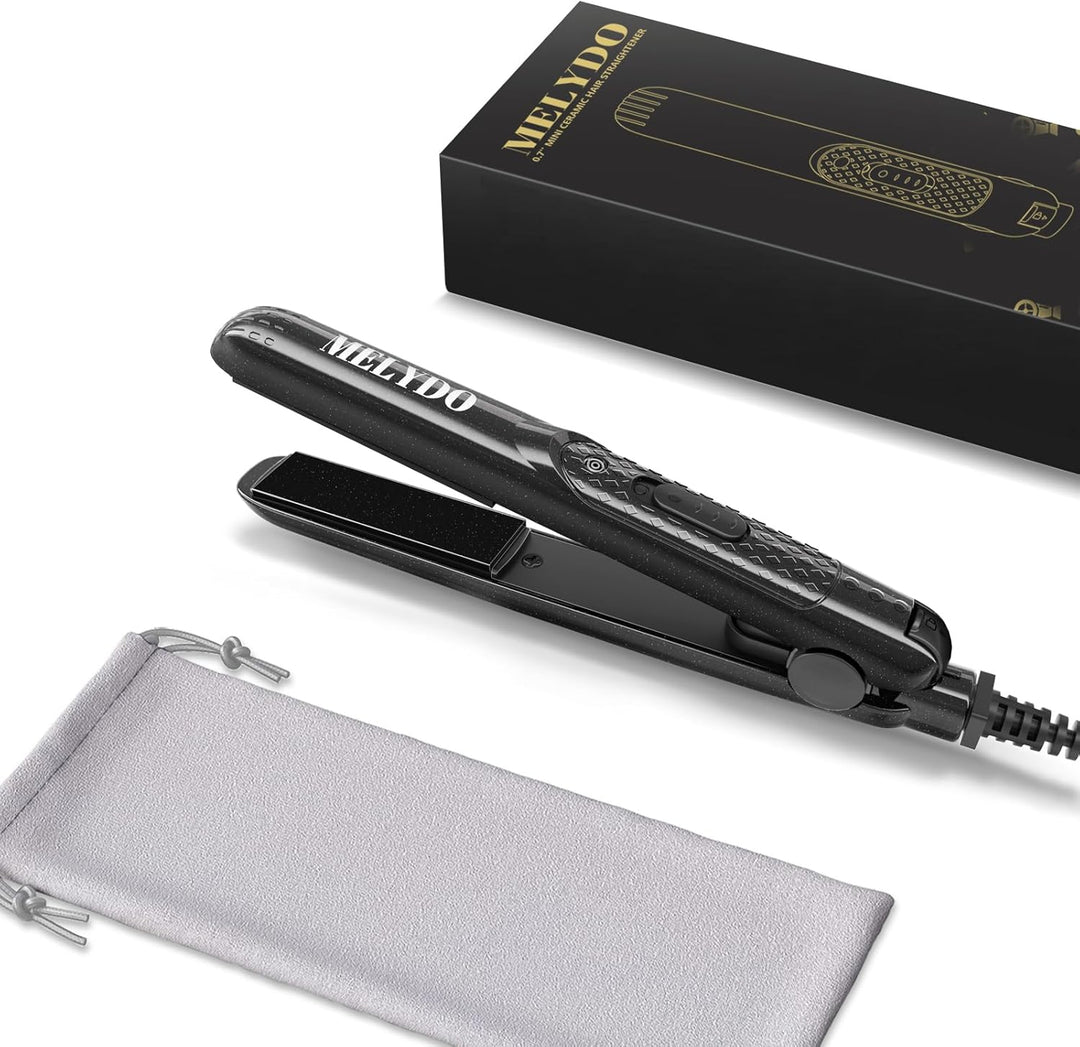 MELYDO Mini plancha plana, alisador de pelo cerámico de turmalina p...