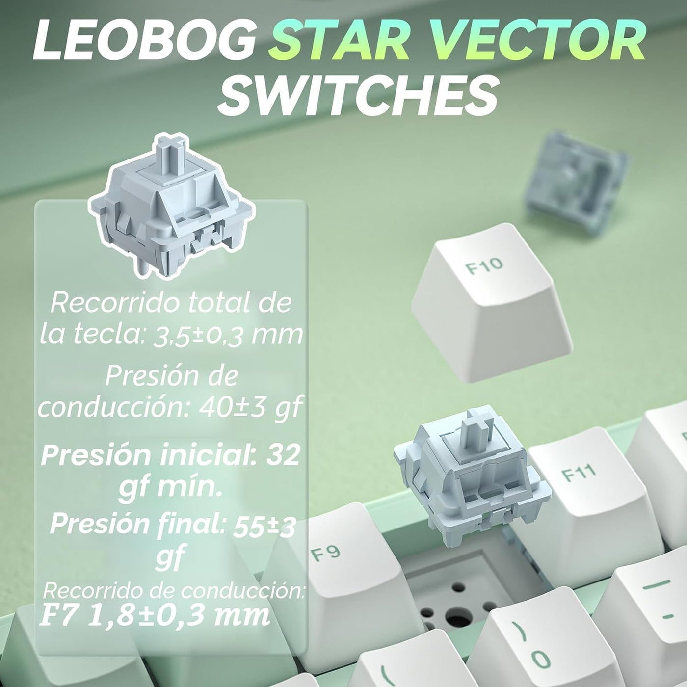 SOLAKAKA Teclado mecánico inalámbrico A99 Pro con BT5.0\/2.4GHz\/US...