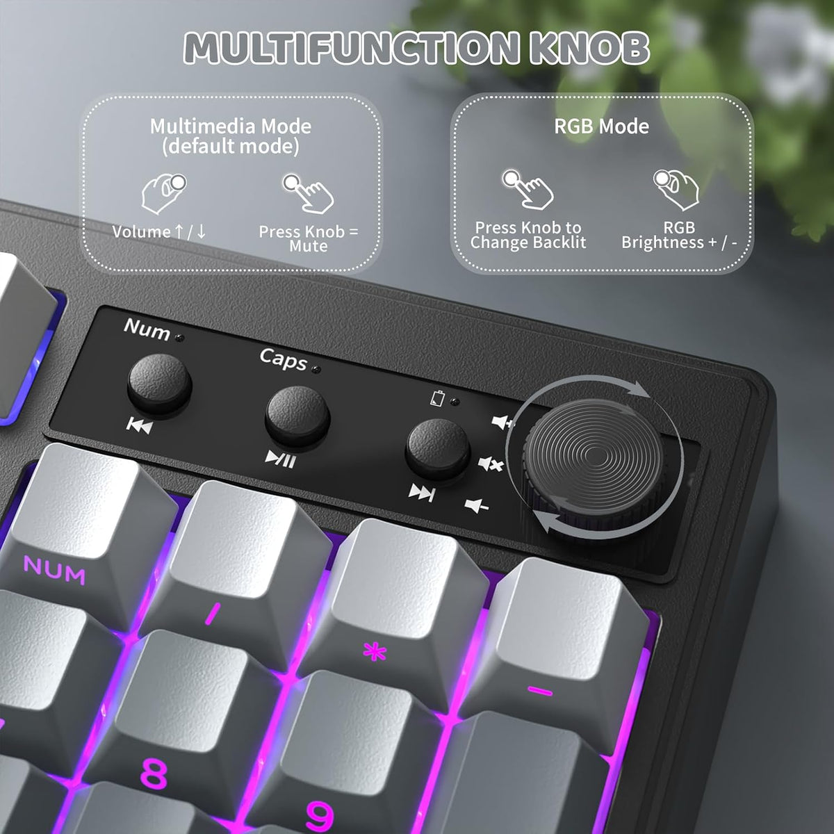 FREEWOLF K100 Teclado inalámbrico silencioso cremoso para juegos de...
