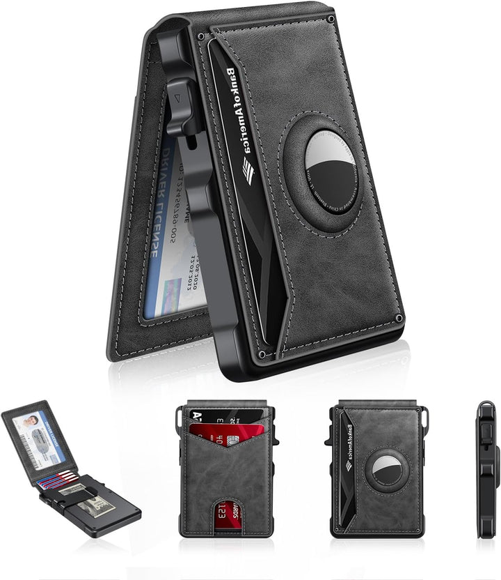 KIKVES Billetera AirTag para hombres, tarjetero para hombres para A...