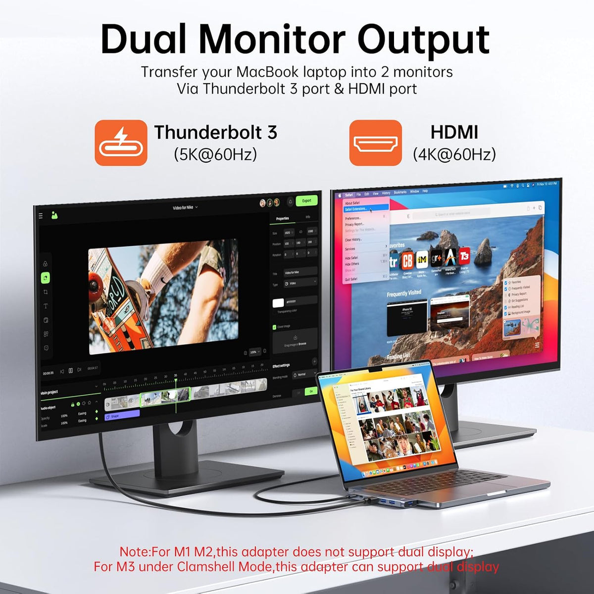 Adaptador USB C Hub HDMI para MacBook Pro\/Air M1 M2 M3 2024 2023 1...