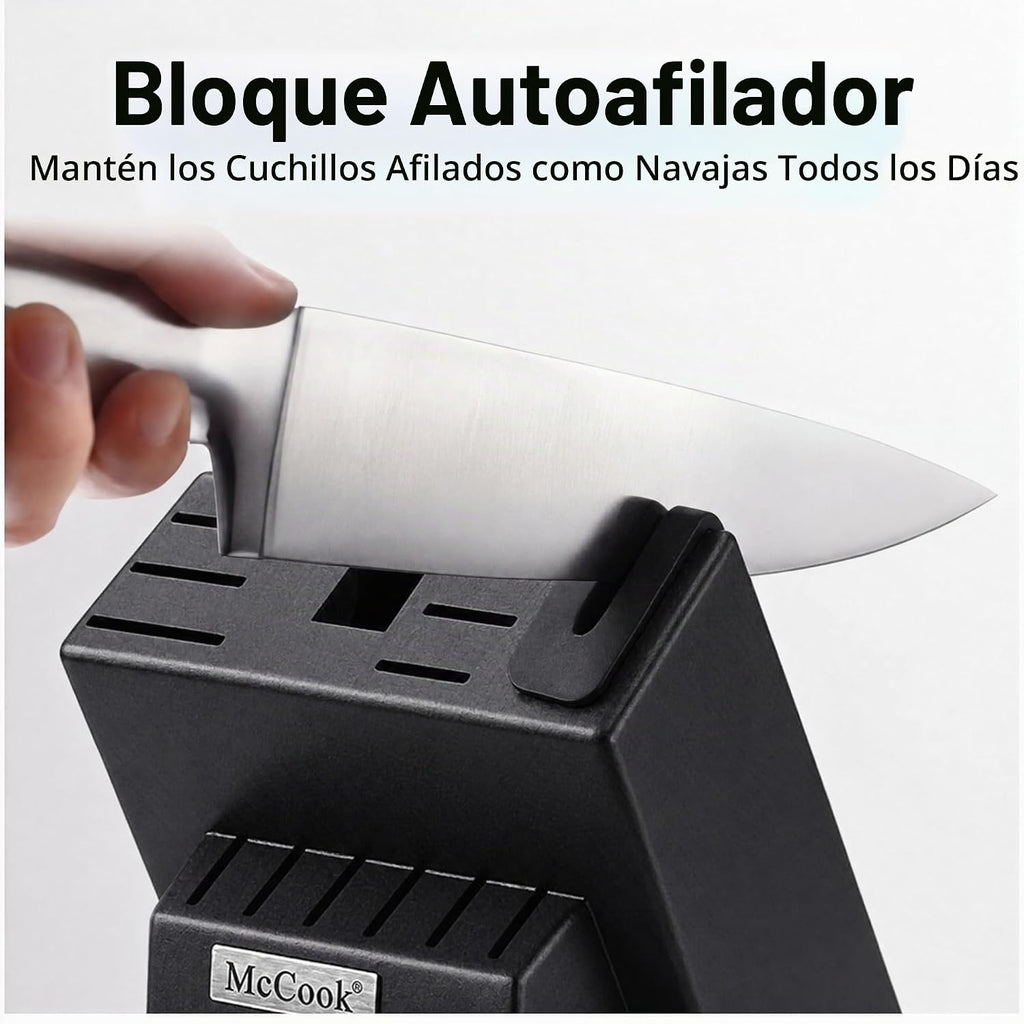 Juego de cuchillos McCook Sharp con bloque de cocina y afilador incorporado