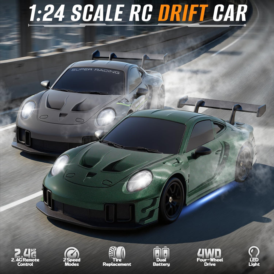 Aka Supaku Coche de deriva a control remoto, 1:24 4WD, vehículo con...