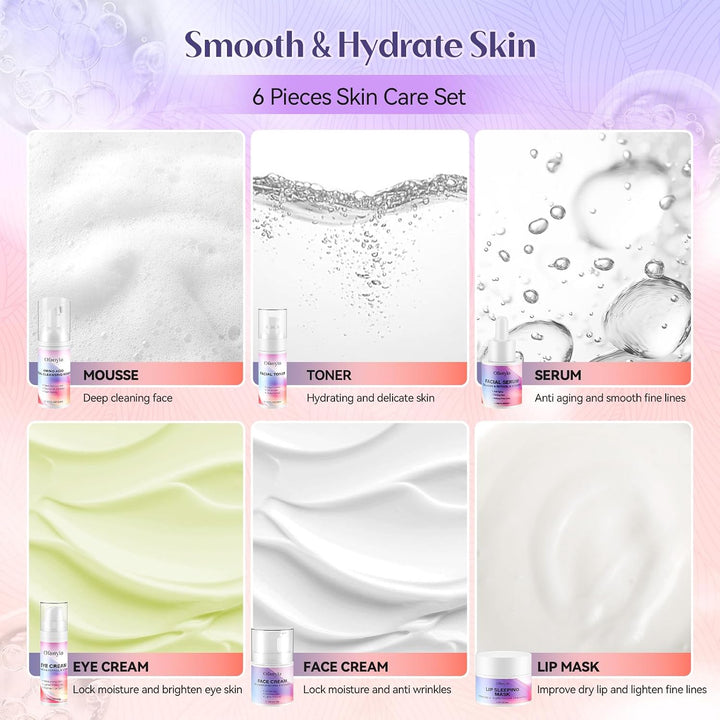 Juego de cuidado de la piel con retinol de colágeno, 6 piezas antie...