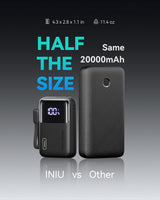 INIU Banco de energía, 20000mAh, 65 W, ultra compacto, USB C, carga...