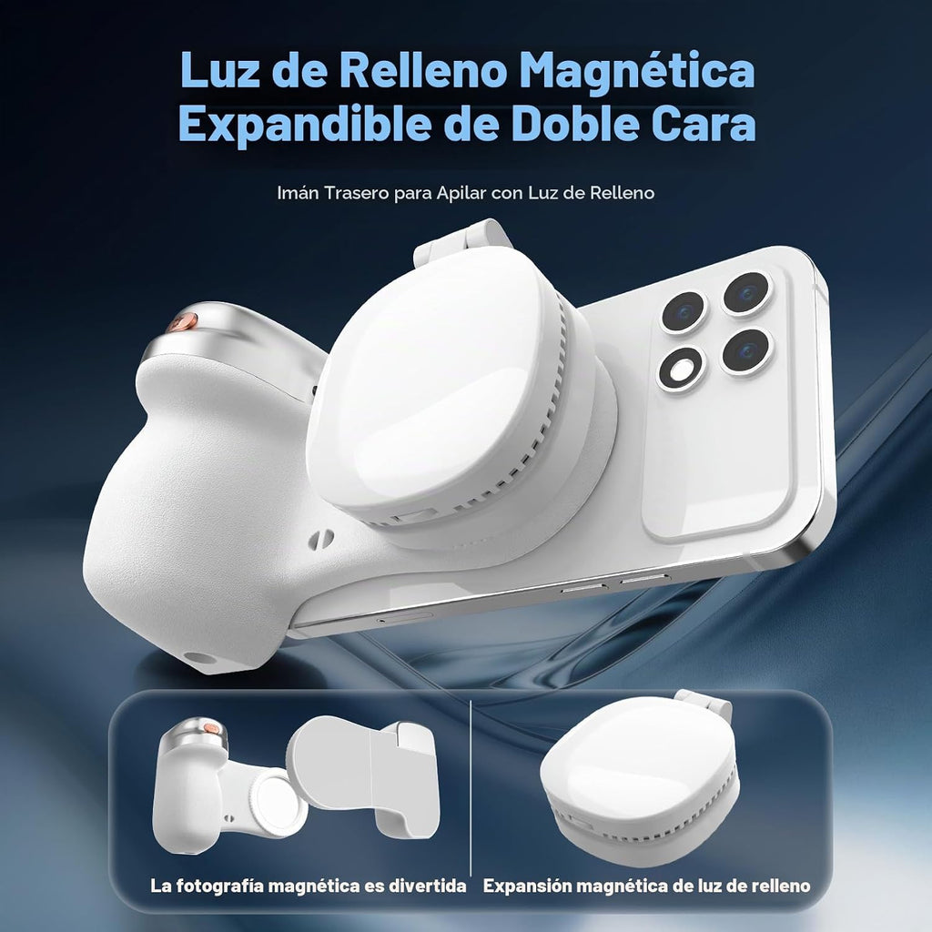 Agarre magnético para cámara y paquete de luz para selfie, control remoto