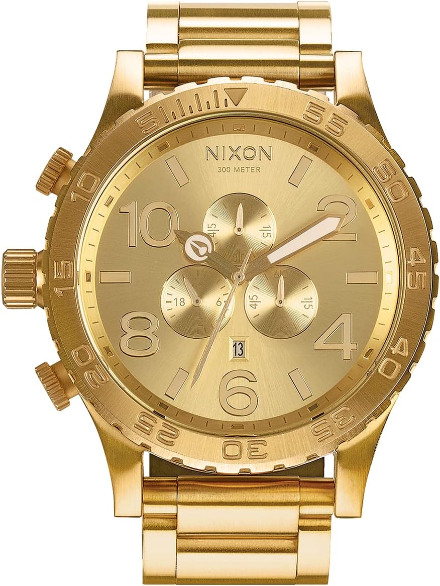 NIXON 51-30 Chrono A083 - Reloj analógico de moda para hombre resistente al agua de 300 m (carátula de reloj de 51 mm, correa de acero inoxidable de 25 mm)