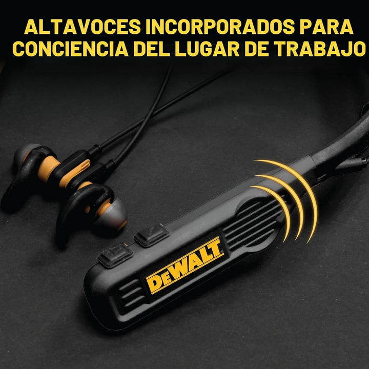 DEWALT Auriculares Bluetooth de Banda para el Cuello 2 en 1 Edición...