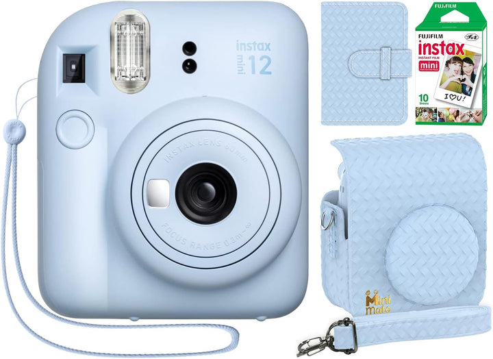 Fujifilm Cámara Instantánea Instax Mini 12 Azul Pastel + Funda Dise...